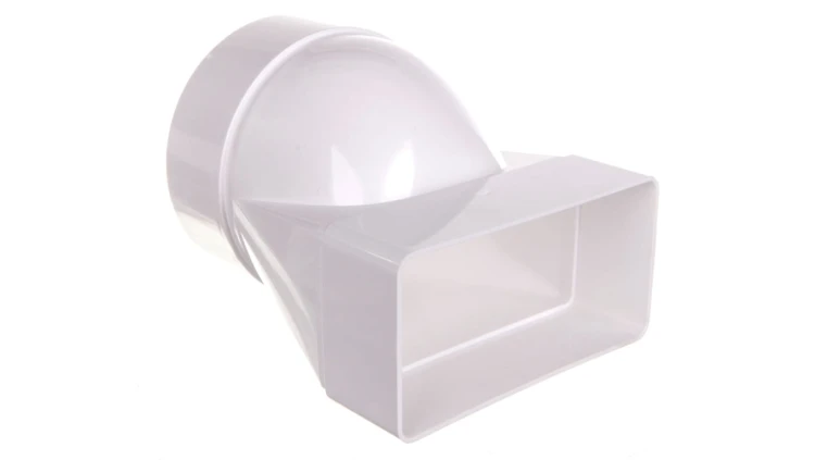 Łącznik przekrojów zmiennych 60x120mm fi 103mm biały KP120-20