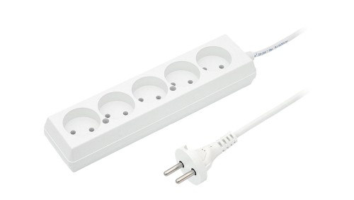 Przedłużacz 5-gniazd b/u 10A 1,5m /OMY 2x1/ biały PS-560 T-105750