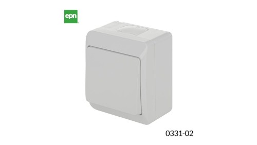 Hermes Łącznik schodowy hermetyczny pojedynczy natynkowy IP44 biały ŁNT-1 0331-02