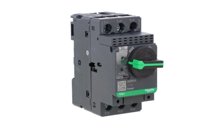 TeSys Deca Wyłącznik silnikowy 3P 2,2kW 4-6,3A GV2P10