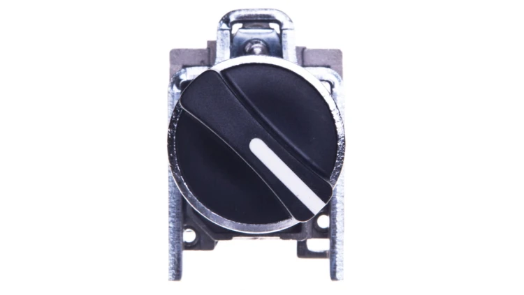 Przełącznik 2 położeniowy pokrętło 22mm czarny 1Z z samopowrotem XB4BD41