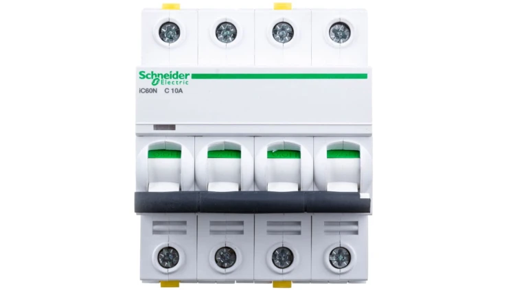 Wyłącznik nadprądowy 4P C 10A 6kA AC iC60N-C10-4 Acti9 A9F04410