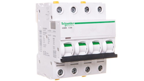 Wyłącznik nadprądowy 4P C 6A 6kA AC iC60N-C6-4 Acti9 A9F04406