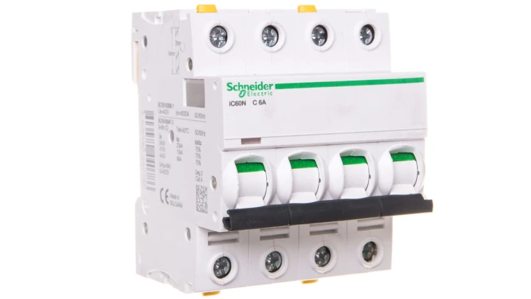 Wyłącznik nadprądowy 4P C 6A 6kA AC iC60N-C6-4 Acti9 A9F04406