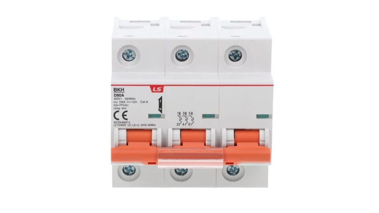 Wyłącznik modułowy LS Electric BKH 3P 80A charakterystyka D 06110350R0 BKH 3P D80A