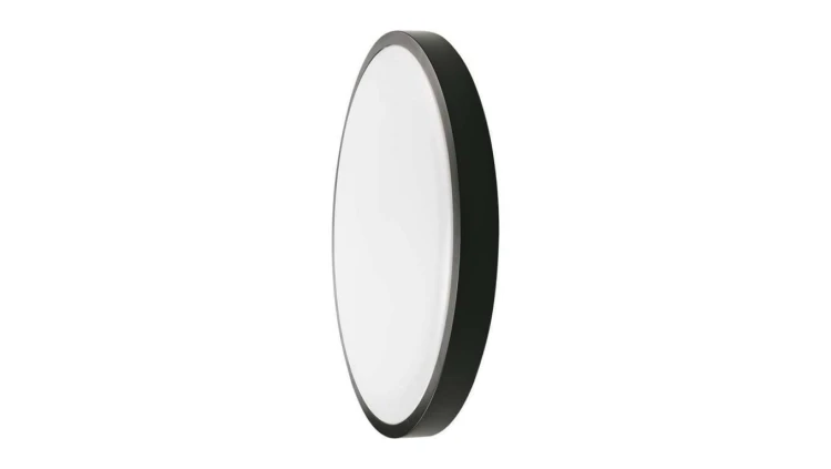 Plafoniera LED 18W 1800lm 4000K IP44 Okrągła fi225 Mleczny Czarna Ramka z mikrofalowym czujnikiem ruchu 7669