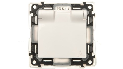 VALENA LIFE Gniazdo pojedyncze z/u 2P+Z SCHUKO IP44 z przesłonami biały 753119