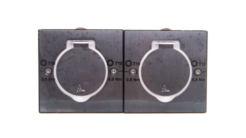 MOSAIC Pokrywa gniazda podwójna prostokątna Inox 089702