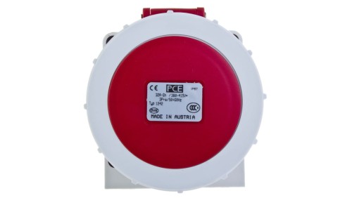 Gniazdo stałe 32A 4P 400V czerwone IP67 /bez dławnicy/ 1242-6