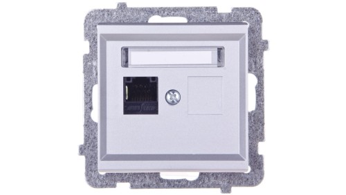 SONATA Gniazdo komputerowe pojedyncze RJ45 kat.5e srebro mat KRONE GPK-1R/K/m/38