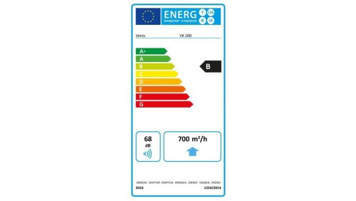 Wentylator kanałowy odśrodkowy fi 200 230V 107W 780m3/h 48dB biały VK200