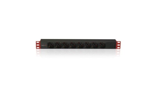 Listwa zasilająca Rack 1U 8x Schuko, kabel C14, 250V/16A, 2m