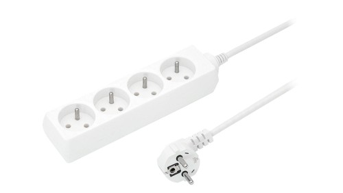 Przedłużacz 4-gniazda z/u 10A 5m /OMY 3x1/ biały PS-470 T-105690