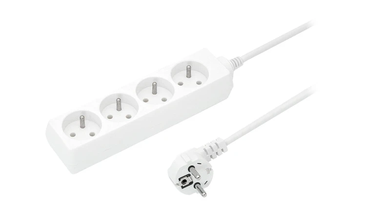 Przedłużacz 4-gniazda z/u 10A 5m /OMY 3x1/ biały PS-470 T-105690