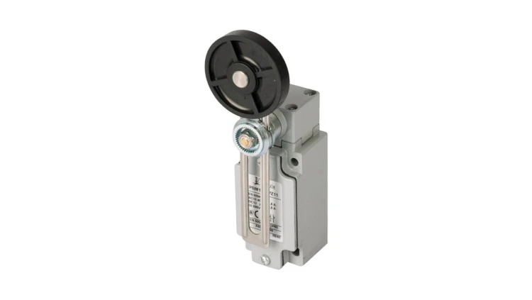 Wyłącznik krańcowy metal 2Z wolnoprzełączający regulowana dźwignia z rolką z gumy Ø50 PBM1E54PW20 A37-3555