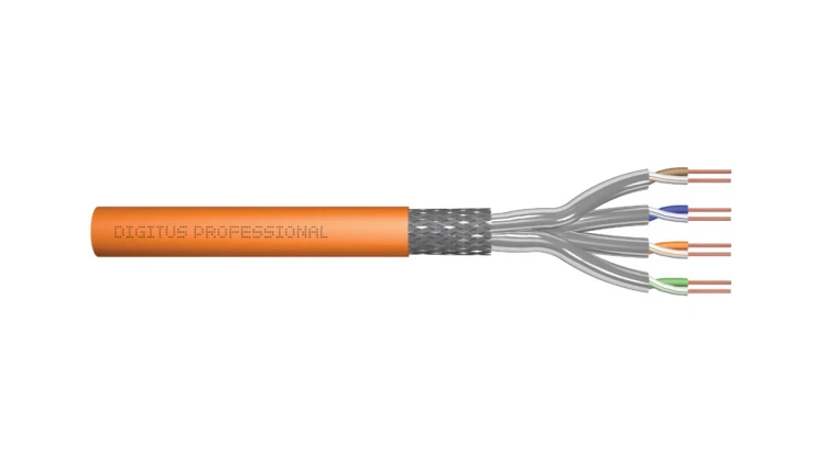 Kabel teleinformatyczny S/FTP kat.7 4x2xAWG23 LSOH drut pomarańczowy Dca DK-1743-VH-1 /100m/