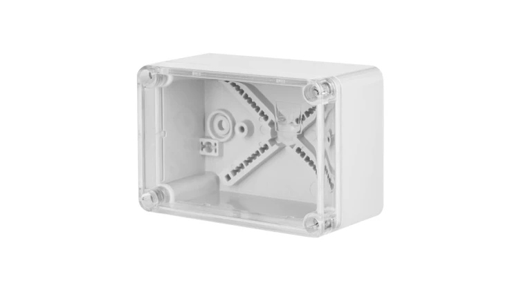 INDUSTRIAL Puszka hermetyczna n/t 170x105x82mm IP65 szara, pokrywa transparentna 2707-01