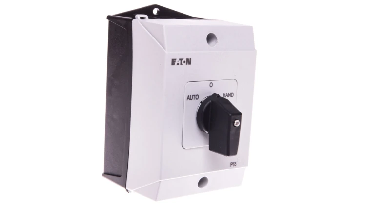 Łącznik krzywkowy HAND-0-AUTO-START (z samopowrotem) 20A 2P w obudowie T0-2-15907/I1 207095
