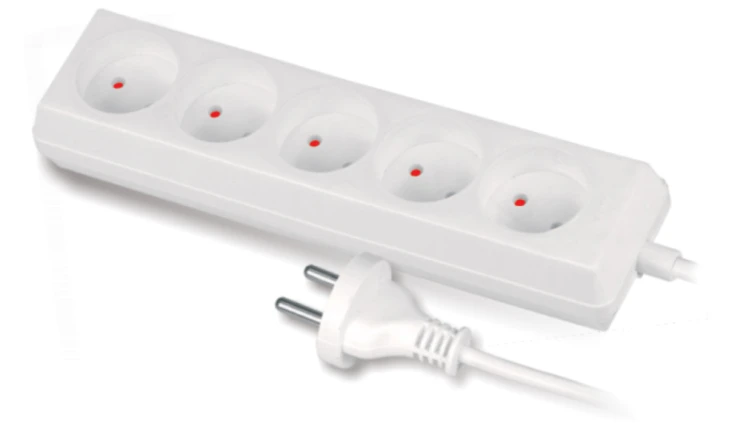 Przedłużacz 5-gniazd b/u 10A 1,5m /OMY 2x1/ biały PS-560