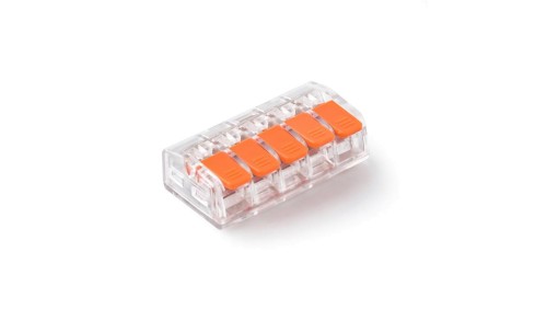 Szybkozłączka z dźwignią 5x 0,2-4,0mm2 przezroczysta E.4193T /50szt./