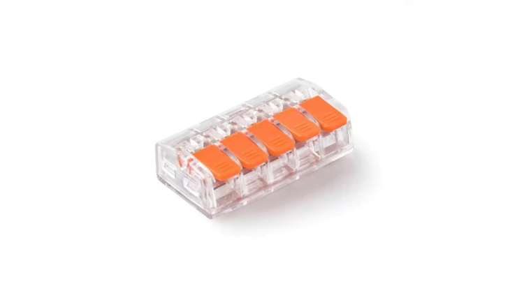 Szybkozłączka z dźwignią 5x 0,2-4,0mm2 przezroczysta E.4193T /50szt./