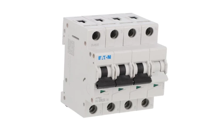 Wyłącznik nadprądowy 3P+N D 0,5A 15kA AC FAZ-D0,5/3N 278982
