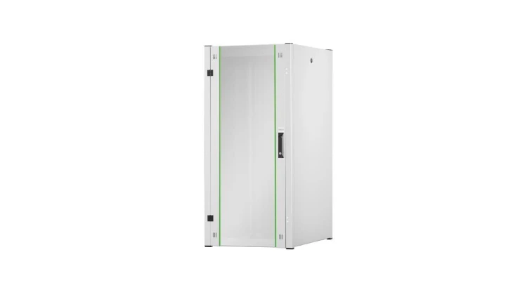 Szafa sieciowa stojąca Hyper Pro 19 26U rack 600x800, drzwi przód szyba, szary, 1000kg DN-51005