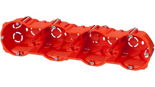 Puszka podtynkowa 4x60mm regips głęboka z wkrętami czerwona PK-4x60 0288-00