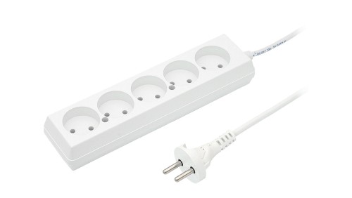 Przedłużacz 5-gniazd b/u 10A 3m /OMY 2x1/ biały PS-560 T-105770