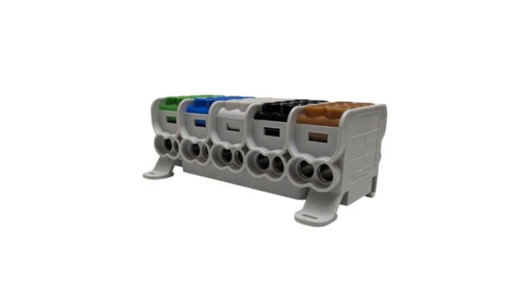 Blok dystrybucyjny-rozdzielczy HLAK 25 (MAG) 5P br/cz/sz/nb/zl 2xAl/Cu 25mm²+16mm² 1000VAC/1500VDC MAG5251CSX