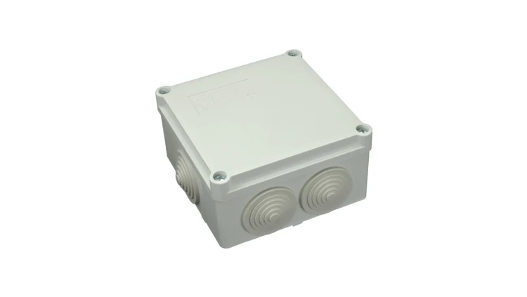 Puszka n/t hermetyczna 100x100x50 6 dławików IP65 szara S-BOX 106