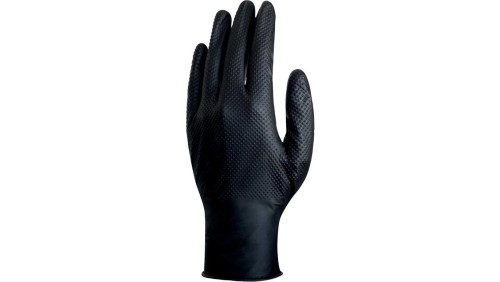Rękawice jednorazowe z nitrylu niepudrowane chropowata tekstura czarne rozmiar 10/11, V1600B501 /50szt./