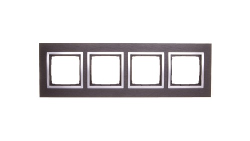 Simon 54 Nature Ramka poczwórna metal INOX YIN DRN4/78