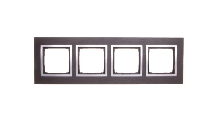 Simon 54 Nature Ramka poczwórna metal INOX YIN DRN4/78