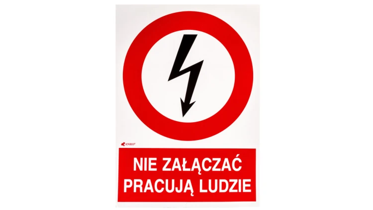 Samoprzylepna tabliczka ostrzegawcza /NIE ZAŁĄCZAĆ PRACUJA LUDZIE 148X210/ 2EZA/Q4/F
