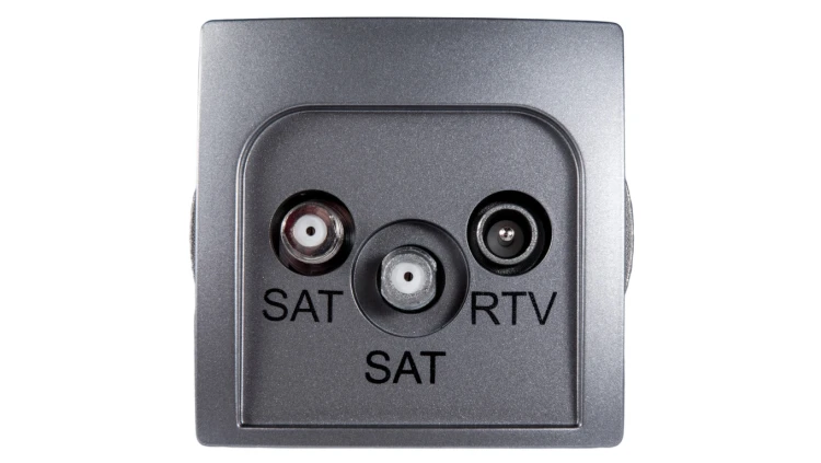 Simon Basic Gniazdo antenowe SAT/SAT/RTV końcowe stal inox BMZAR+SAT3.1-P2.01/21