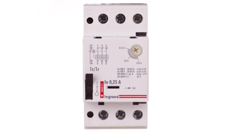 Wyłącznik silnikowy 3P 0,06kW 0,16-0,25A M250 1Z/1R 0,25 606821