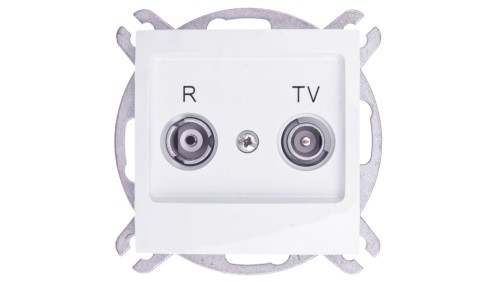 IMPRESJA Gniazdo antenowe RTV przelotowe 14dB białe GPA-14YP/m/00