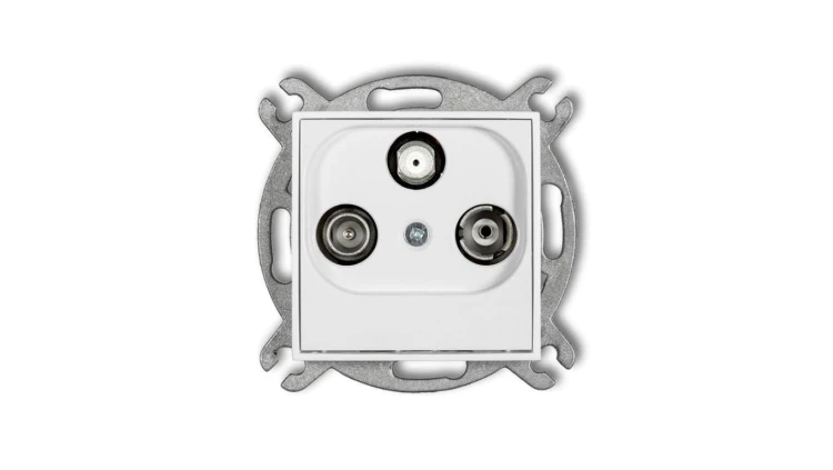 ICON Mechanizm gniazda abonenckiego RTV-SAT końcowego 1,5dB biały mat 25IGS