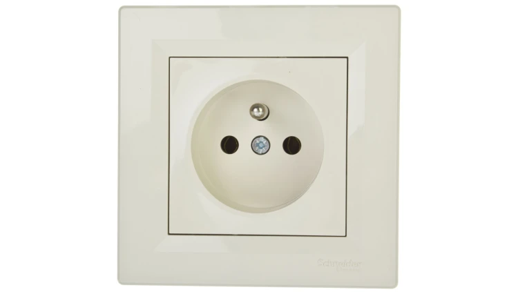 Gniazdo pojedyncze Asfora z/u kremowe z ramką EPH2800123