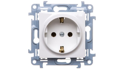 Simon 10 Gniazdo pojedyncze SCHUKO białe 16A 250V IP20 CGSZ1.01/11