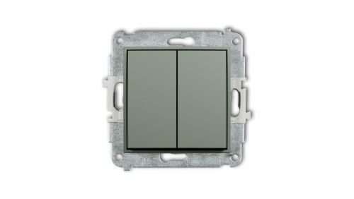 MINI Mechanizm łącznika zwiernego, świecznikowego (dwa klawisze bez piktogramów, wspólne zasilanie) szałwiowy 61MWP-44.1