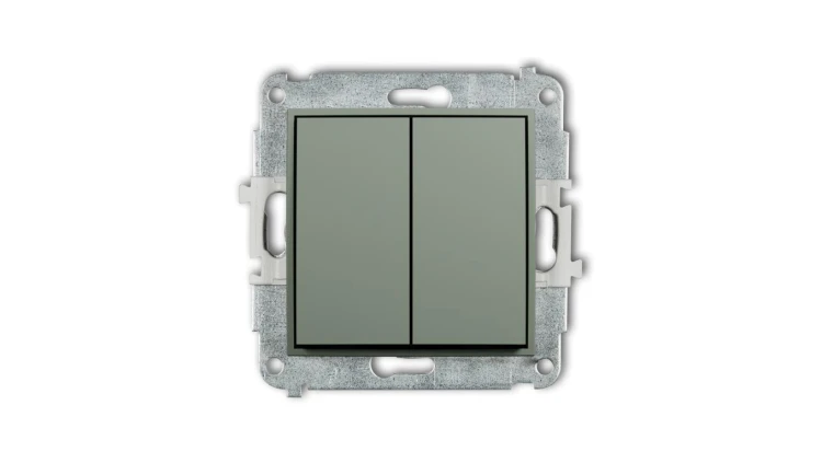 MINI Mechanizm łącznika zwiernego, świecznikowego (dwa klawisze bez piktogramów, wspólne zasilanie) szałwiowy 61MWP-44.1