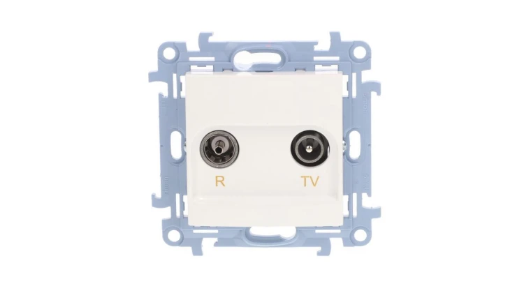 Simon 10 Gniazdo antenowe R-TV zakończeniowe białe IP20 CAZ.01/11