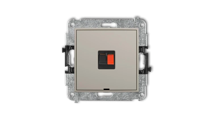 MINI Mechanizm gniazda głośnikowego pojedynczego, bez pola opisowego taupe 60MGGBO-1
