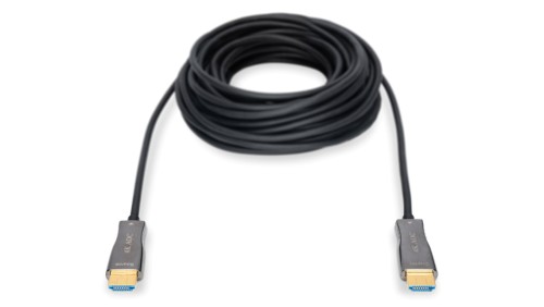 Kabel połączeniowy HDMI Hybrydowy Premium HighSpeed Ethernet 4K 60Hz UHD Typ HDMI A/HDMI A M/M 10m AK-330125-100-S