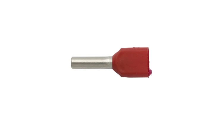 Końcówka tulejkowa izolowana HI 2X1/8 DIN czerwona E08KH-02020104801 /100szt./