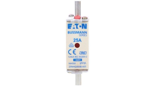 Wkładka NH000 25A 400V gL/gG podwójny wskaźnik 25NHG000B-400