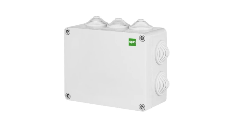 INDUSTRIAL Puszka hermetyczna n/t 249x198x81mm z 10 dławnicami IP55 szara 2716-02