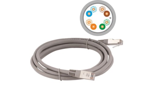 Patch-cord F/UTP kat.5e PVC 3.0m szary KKF5SZA3.0
